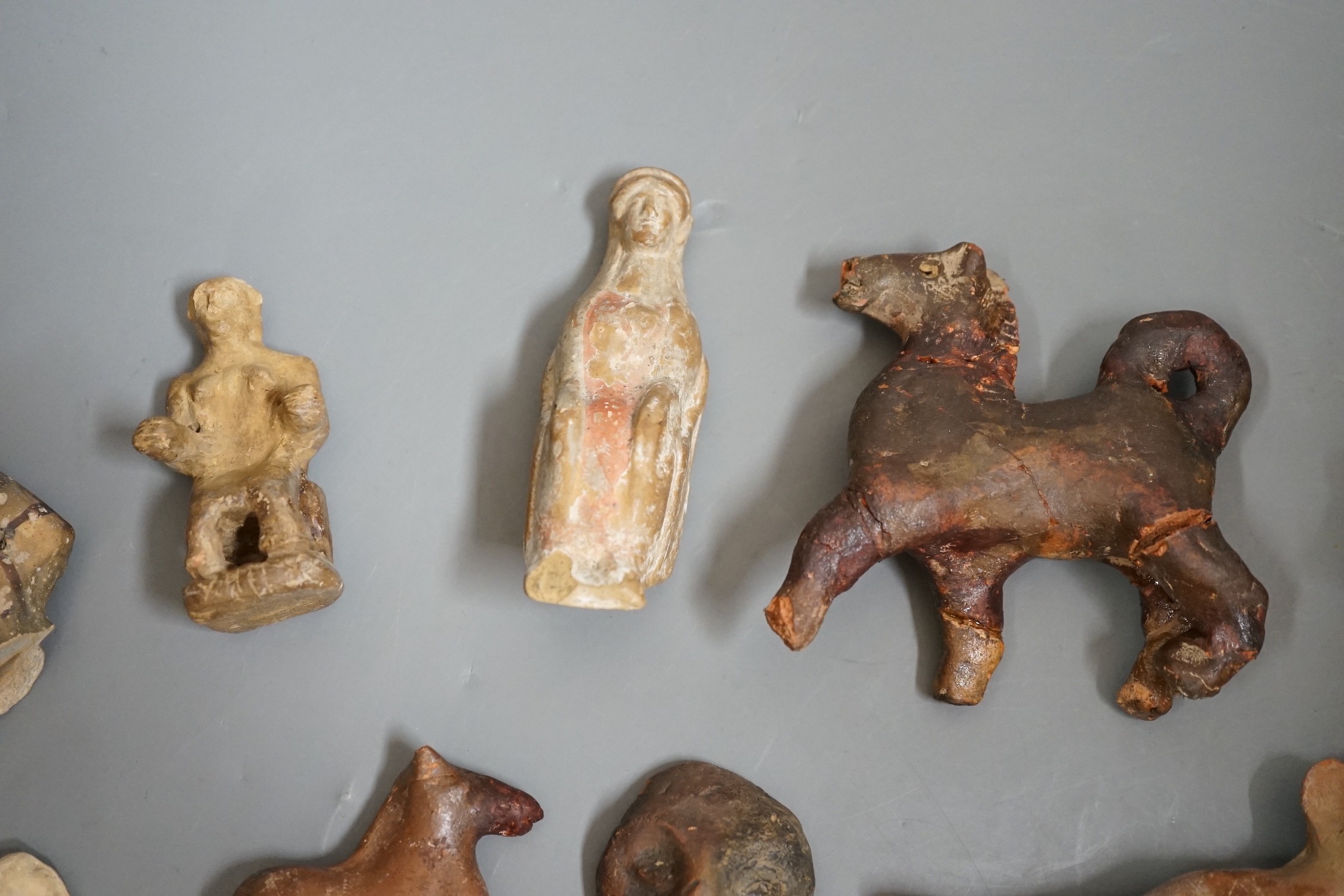 Assortment of pottery antiquities and fragments